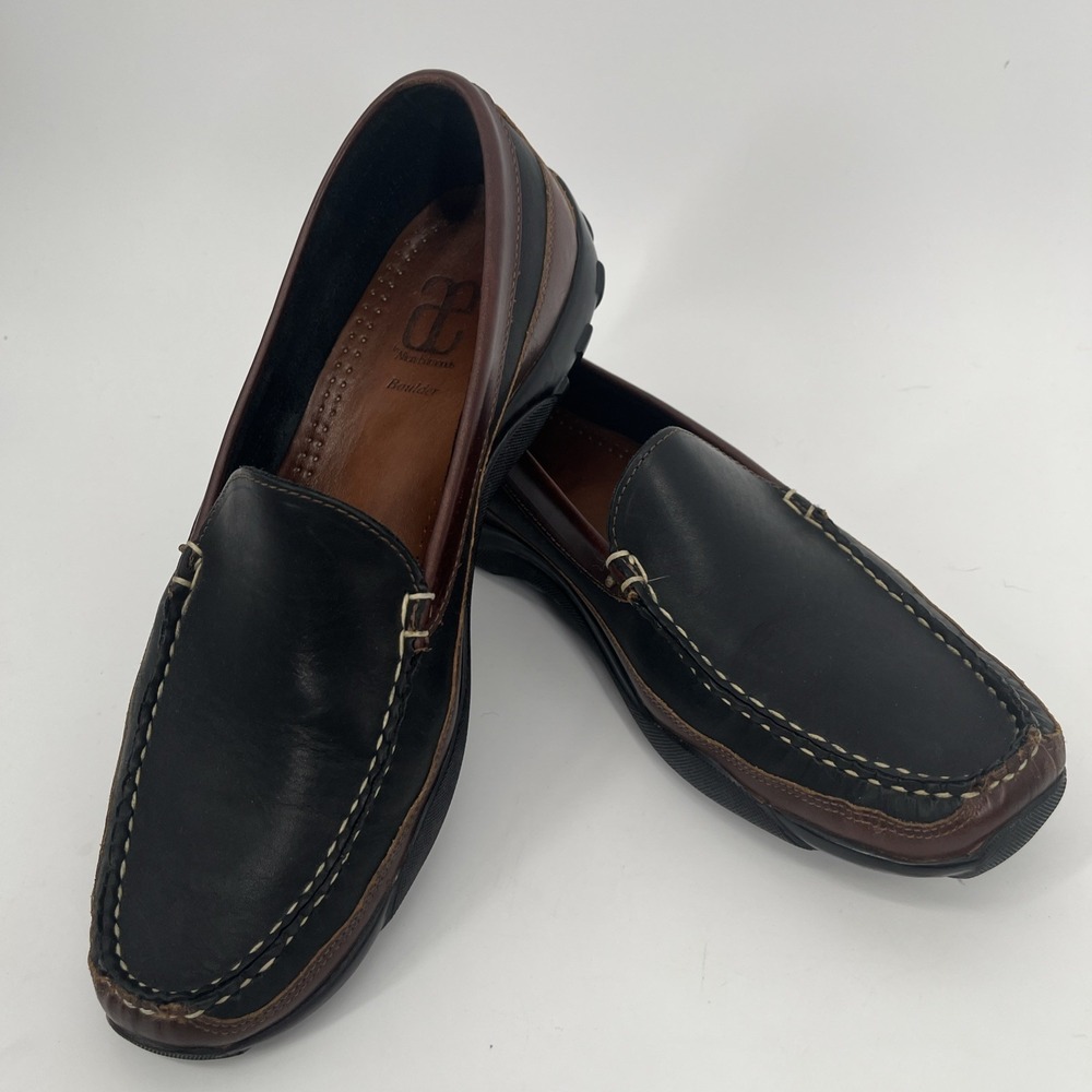 Allen Edmonds Boulder Men's Loafers 10.5E Black Brown Leather Slip On Shoes